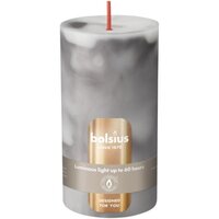 Bolsius stompkaars marble Cararra Grijs 7x13 cm