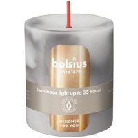 Bolsius stompkaars marble Cararra Grijs 7x8 cm
