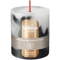 Bolsius stompkaars marble onyx black 7x8 cm
