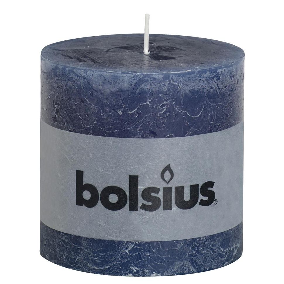 Bolsius Kaars Rustiek 10X10 Cm Donker Blauw huismerk kopen in de aanbieding