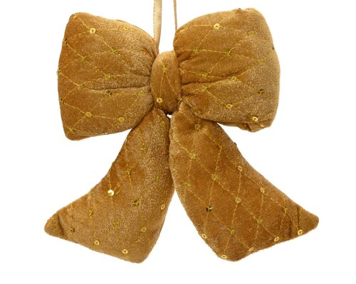 Strik polyester fluweel goud 37 cm