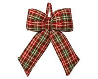 Strik geruit 19 cm groen/rood