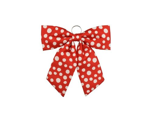 Strik rood met witte stippen 52 cm - afbeelding 1