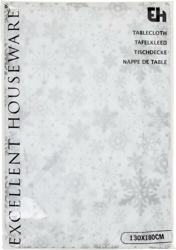 Tafelkleed flanel 130 x 180 cm zilver