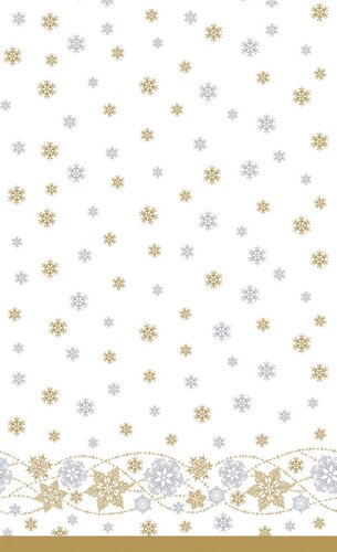 Duni tafelkleed Snow Glitter White 138x220 cm