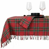 Unique Living tafelkleed x-mas tartan 200 x 150 cm rood / groen