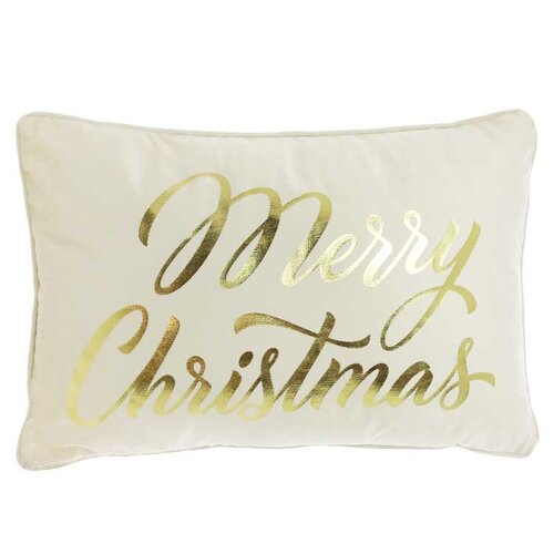 Unique Living kussen merry christmas 60 x 40 cm dove white