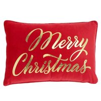 Unique Living kussen merry christmas 60 x 40 cm rood / goud