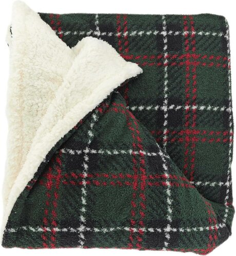 Unique Living plaid Eloise 160 x 130 cm donkergroen