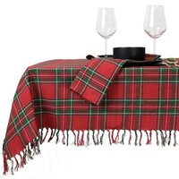 Unique Living tafelkleed x-mas tartan 250 x 150 cm rood / groen