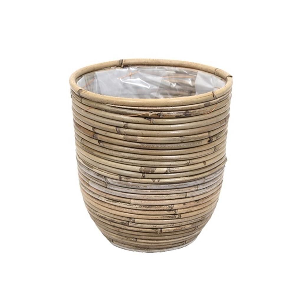 Van Leeden rotan pot streep 20 cm naturel - DeOosteindeOnline.nl