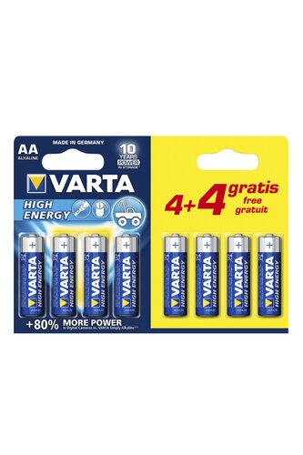 Varta High energy aa batterijen 4+4 gratis