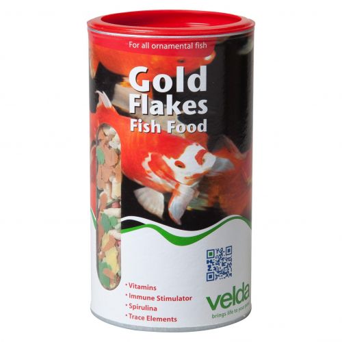 Velda gold flakes basic food 1250 ml - afbeelding 1