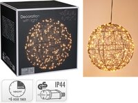Verlichte bal met led zwart 25 cm