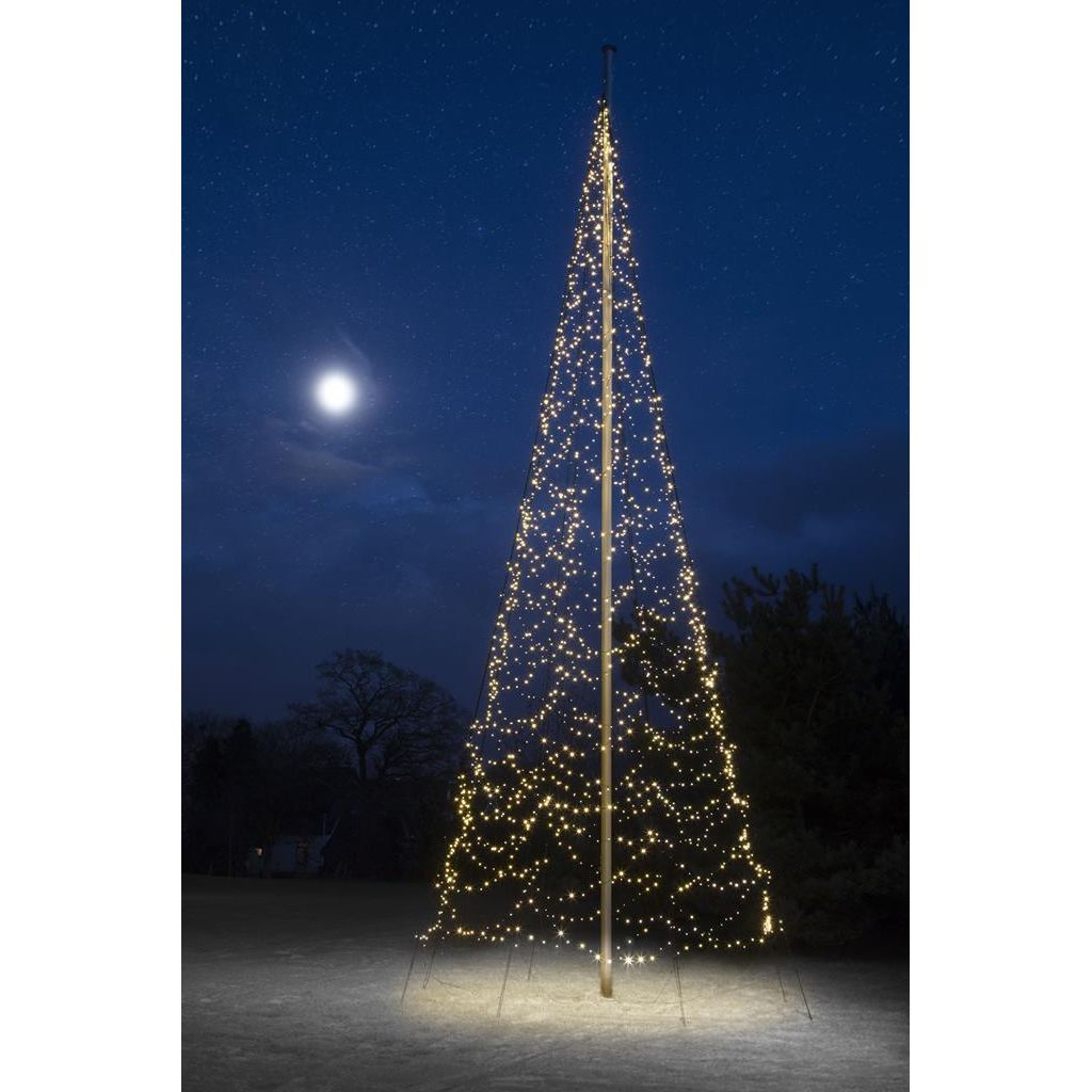 Fairybell vlaggenmast 1000 cm 2000 lampjes warm wit