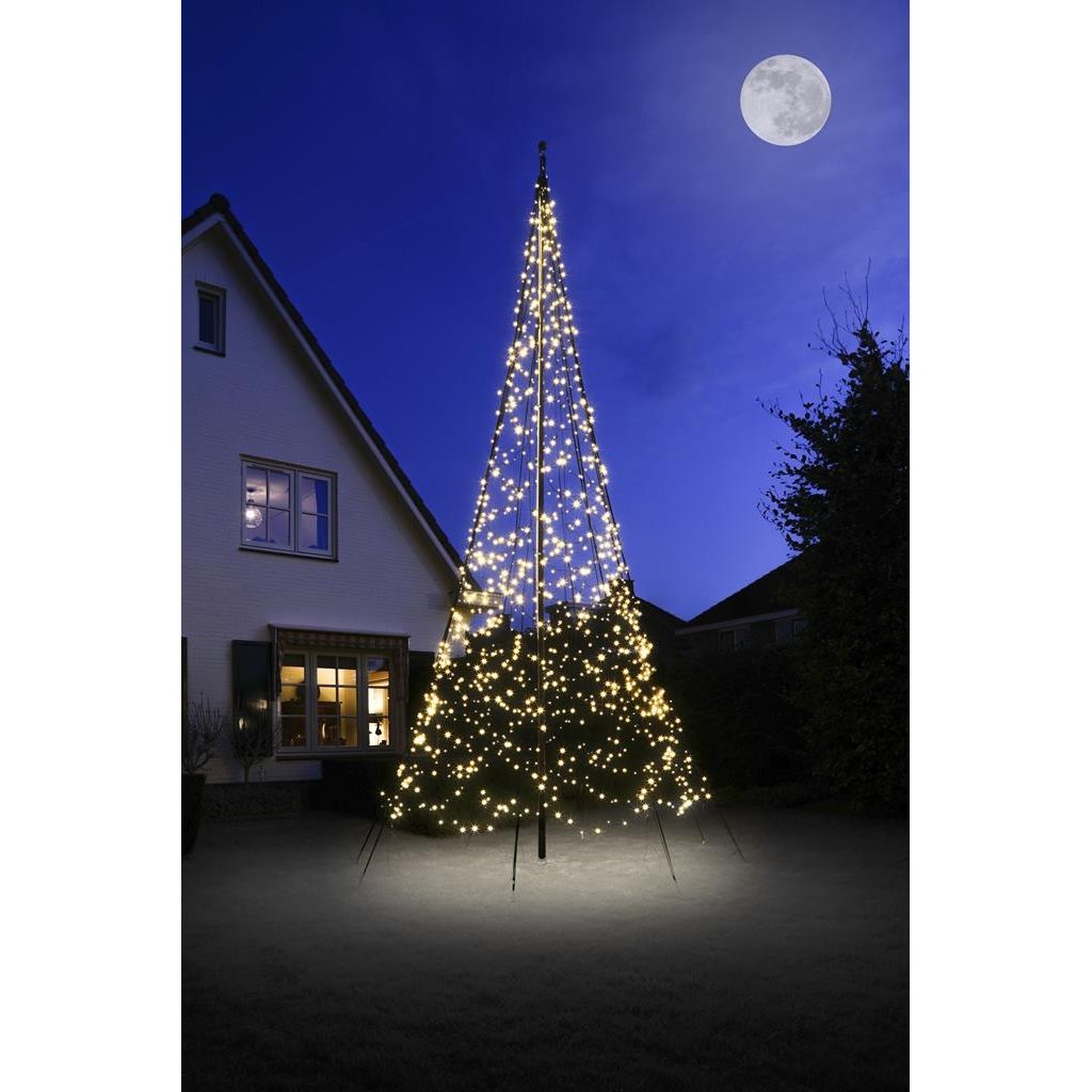 Fairybell vlaggenmast 600 cm 1200 lampjes warm wit