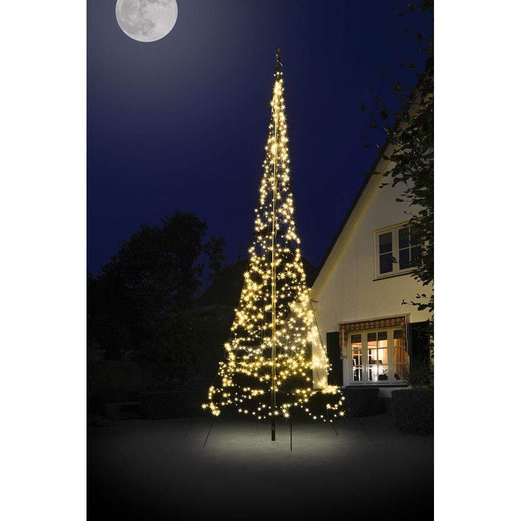 Fairybell vlaggenmast 600 cm 900 lampjes warm wit