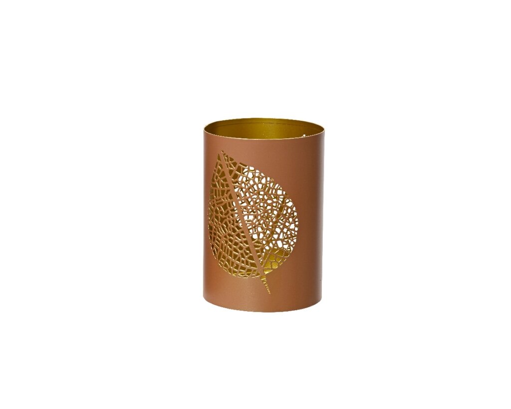 Windlicht ijzer 15 cm rood koper