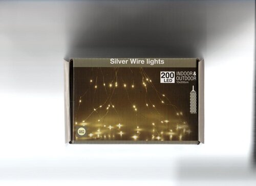 Zilverdraad 200 lampjes warm wit